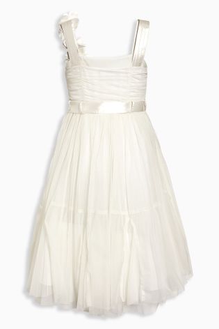 Ecru Embellished Occasion Dress (3-14yrs)